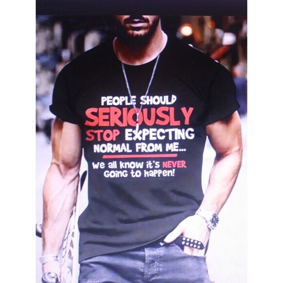Men's People Should Stop Expecting Normal From Me T Shirt  Blk Funny Humor XXL - Picture 1 of 4